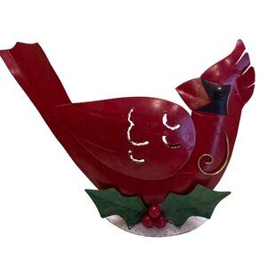 Beautiful Metal Cardinal Candle Holder 7" by 3"